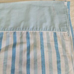 JC Penny Flat Sheet 108x81 Penncrest Blue White Stripe Pastel Bedding Home Decor